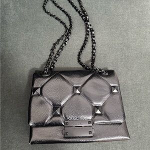 Nicole Miller Studded Quilted Chain Shoulder Bag